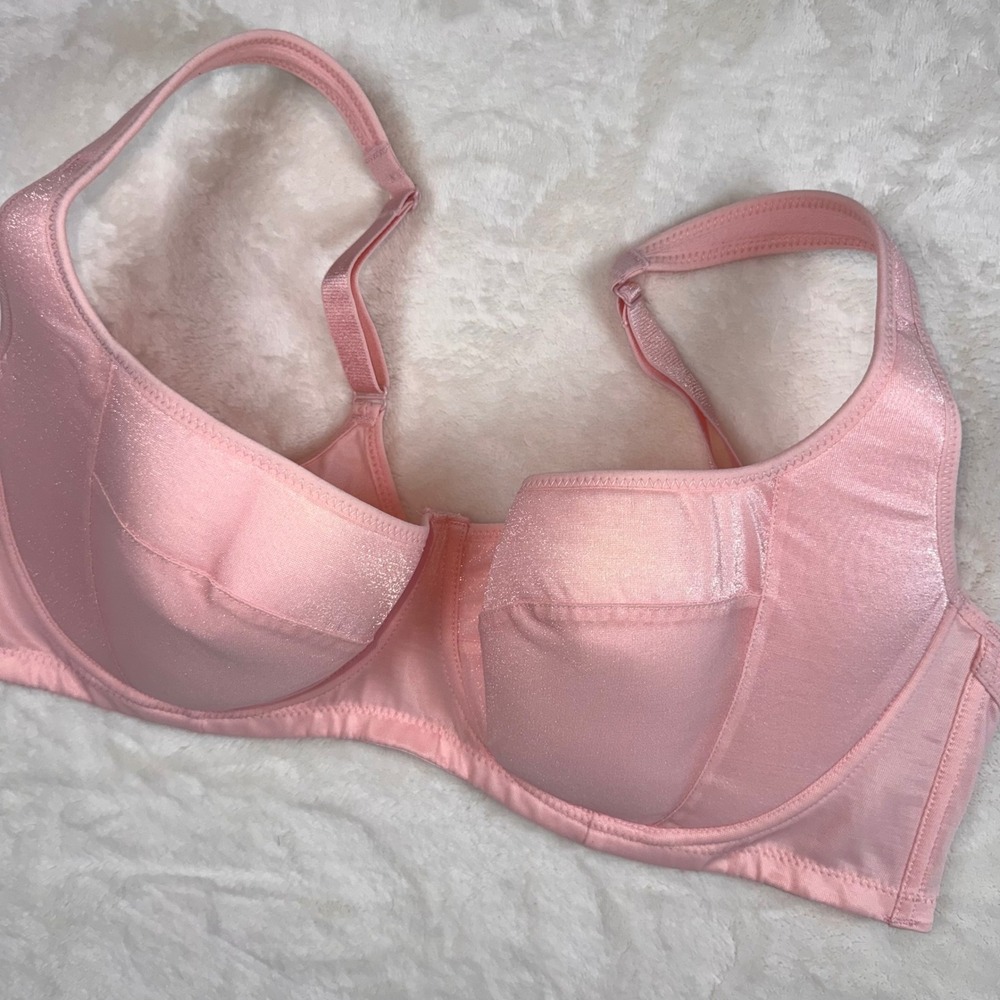 Shecurve Full Coverage Bra Women Size 38D Pink Shimmer Underwire Support